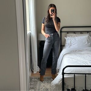 Abercrombie and fitch split hem grey jeans size 25